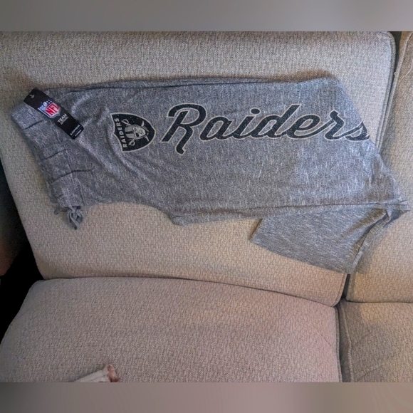 NFL Pants - Los Angeles Raiders Sparkly Lounge Sweatpants Women's XL NFL